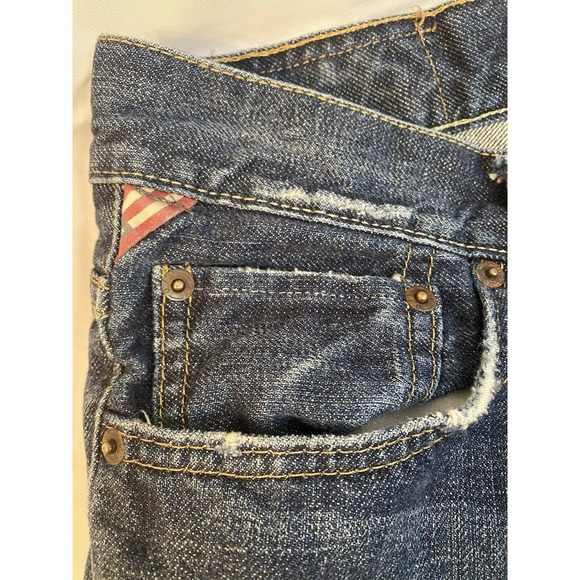 Ralph Lauren Denim & Supply Men Straight Jeans 34x32 American Flag Distressed - Picture 6 of 12